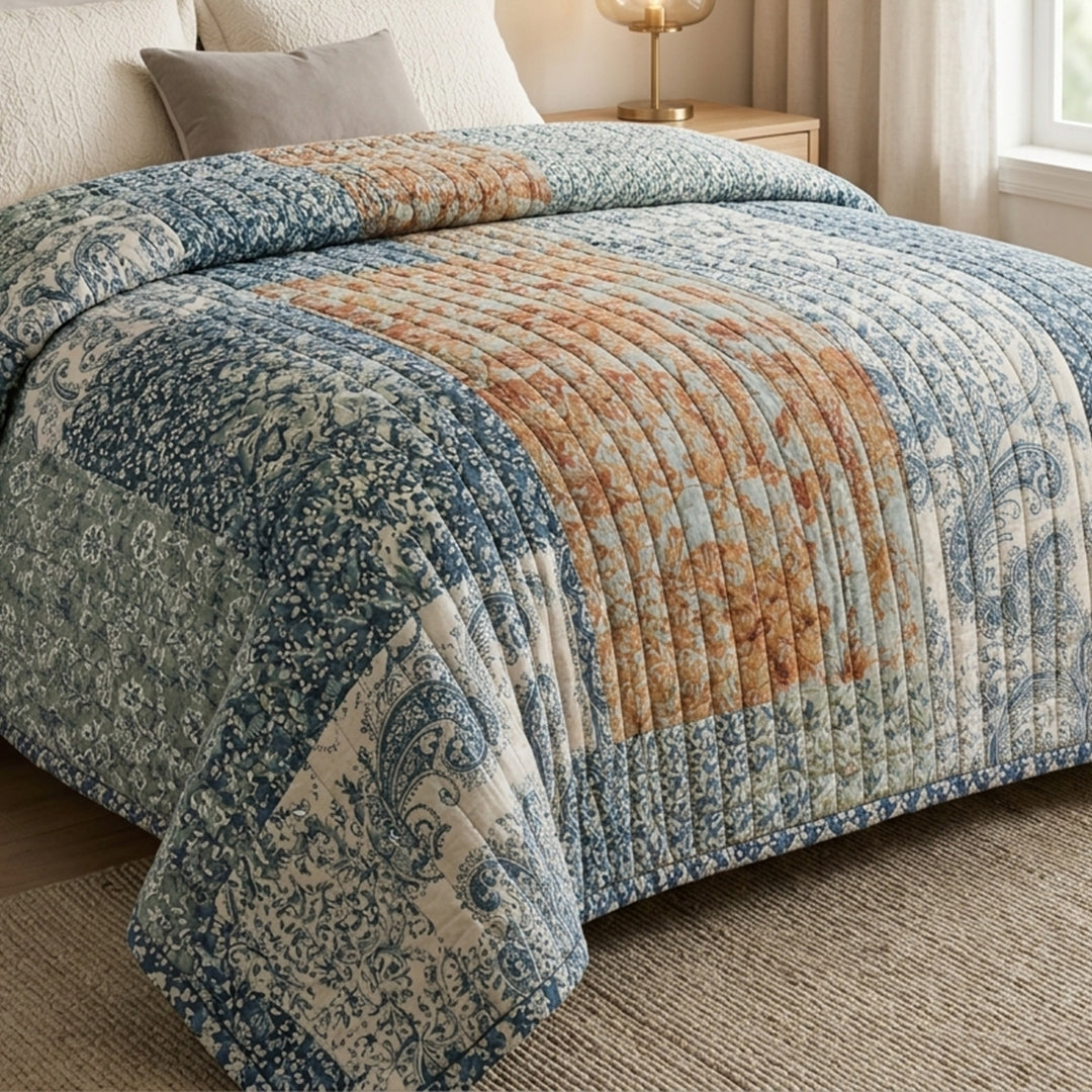 Azure Mosaic Comforter