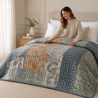 Azure Mosaic Comforter