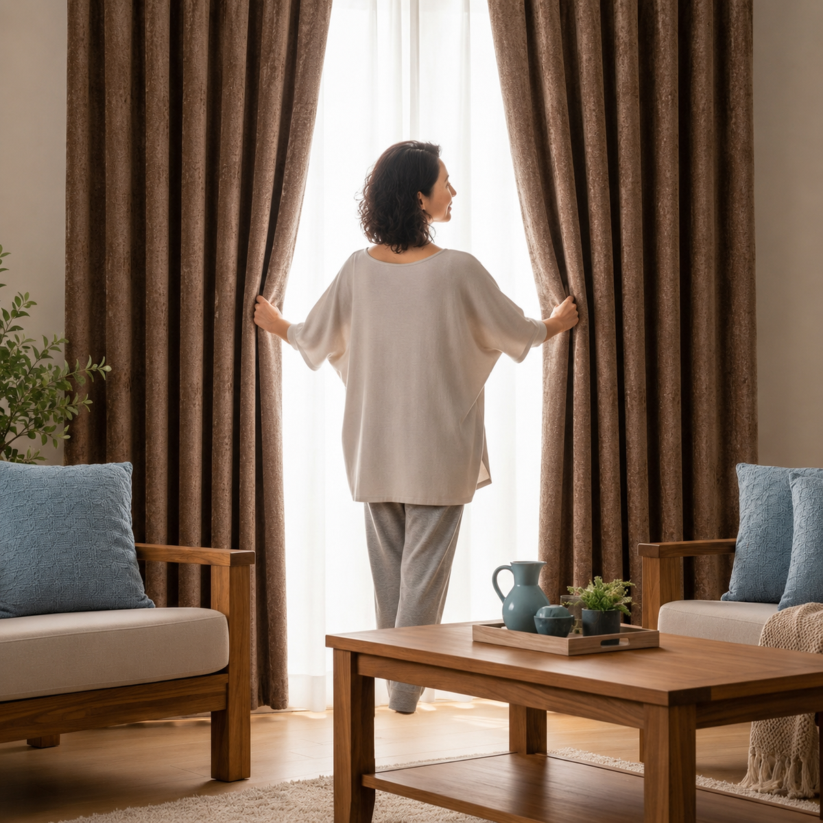 Luxe Velvet Mocha Eyelet Curtains
