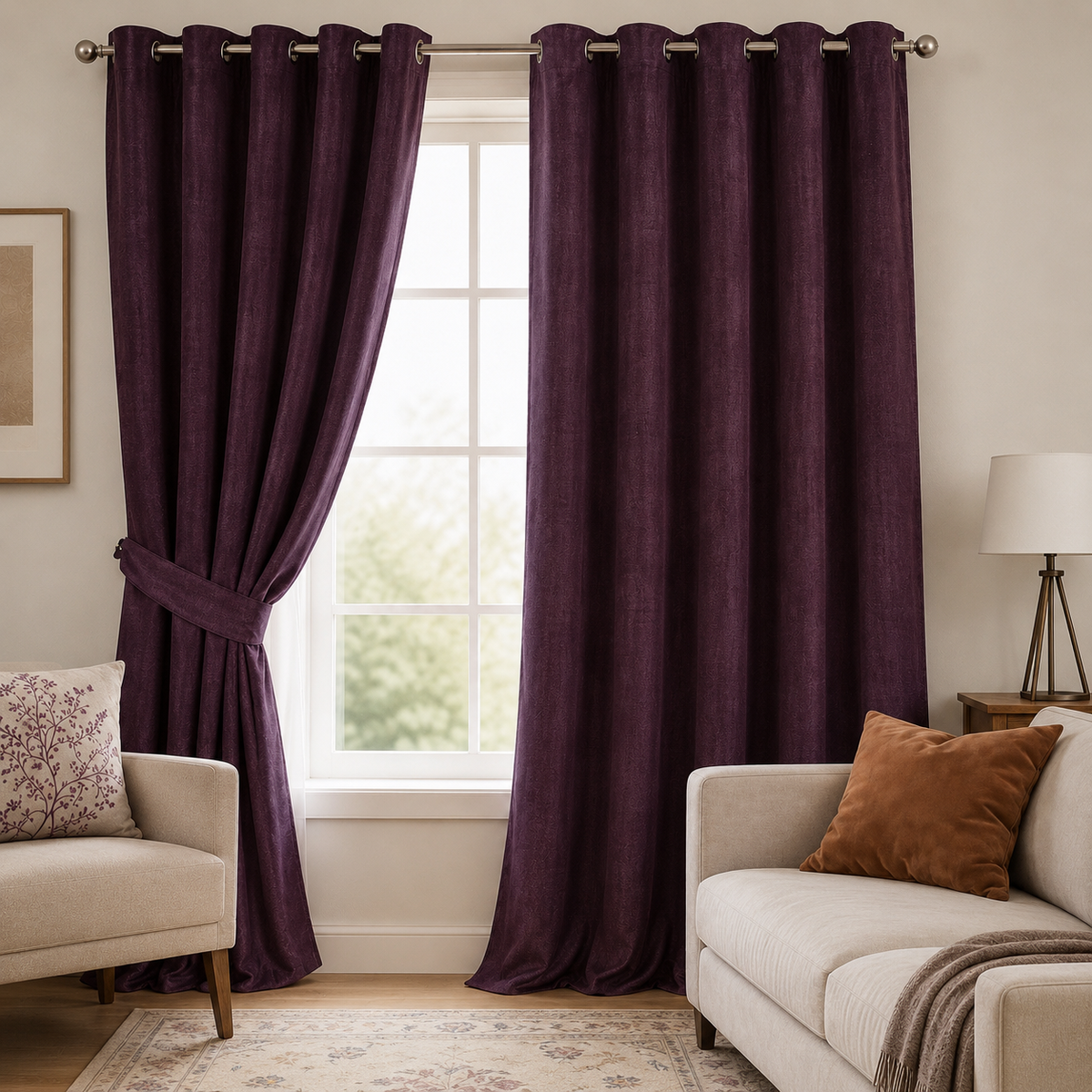 Royal Plum Velvet Curtain