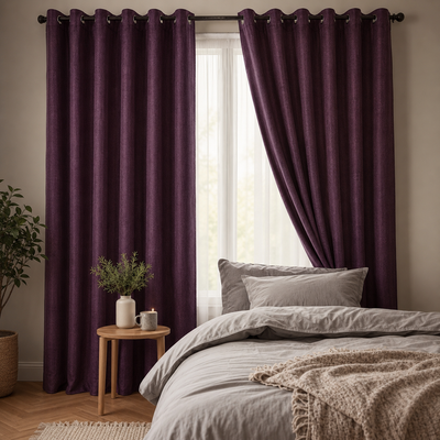 Royal Plum Velvet Curtain