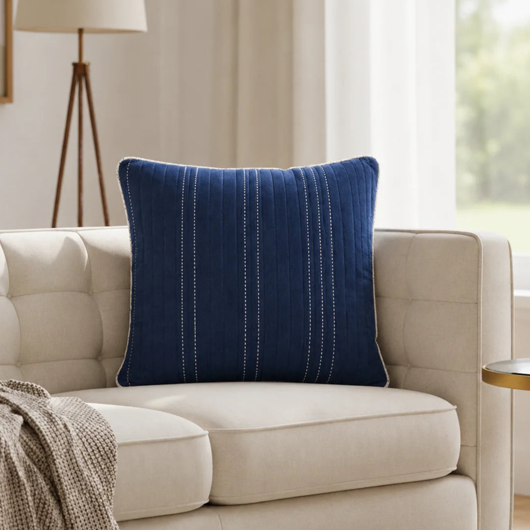 NAVY LOOM CUSHION