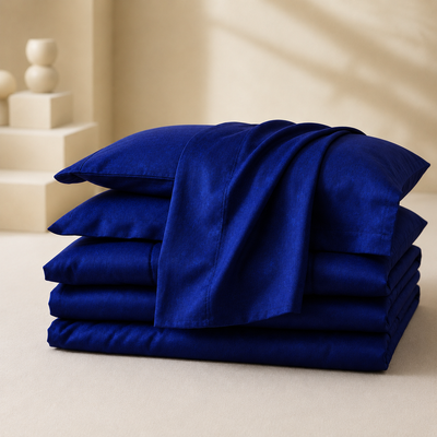 Abstract Blue SATEEN (6 Piece)